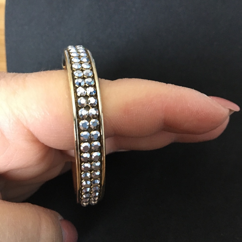 Leather and Rhinestone bangle